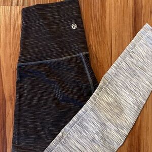 Lululemon Black and white ombré stripe Leggings
